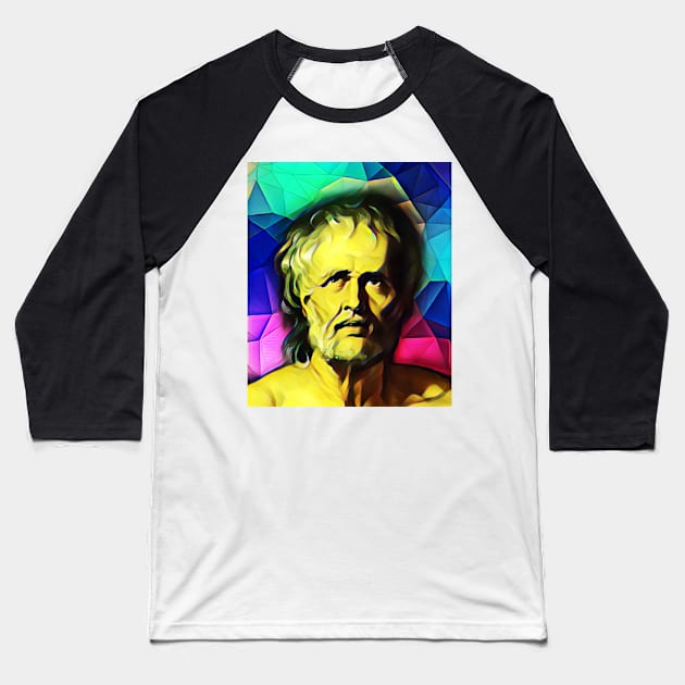 Lucius Annaeus Seneca Colourful Portrait | Lucius Annaeus Seneca Artwork 7 Baseball T-Shirt by JustLit